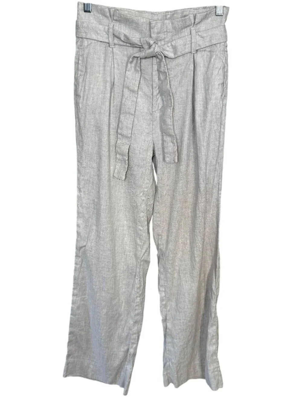 Banana Republic Pants Women's 4 Linen Paperbag Waist Wide Leg Trousers Belted